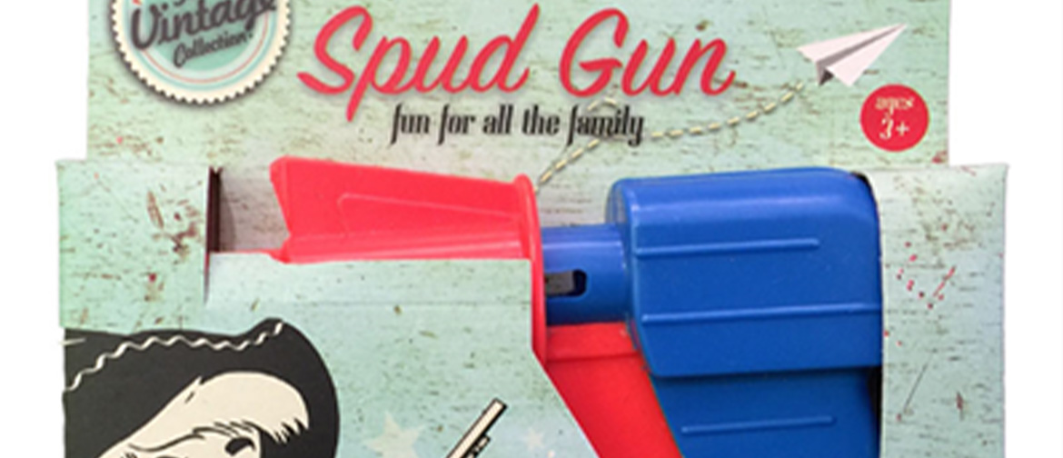 A spud gun in its packaging